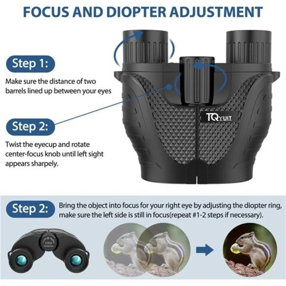 Waterproof Binoculars 15x25 w/ Low Light Night Vision, Durable & Clear